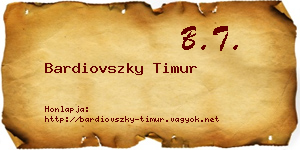 Bardiovszky Timur névjegykártya